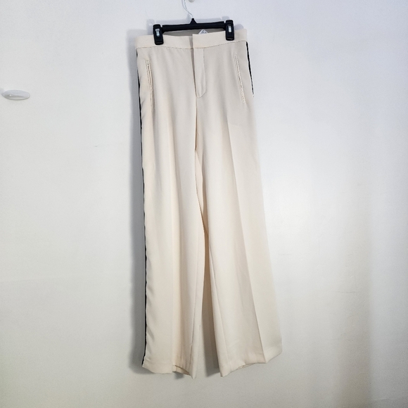 Cream Wide-Leg Trousers Zara Size M nwt - Picture 1 of 13